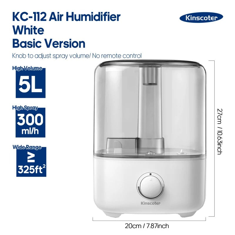 The KINSCOTER 3L Air Humidifier is a large-capacity humidifier ideal for homes and offices, featuring the following: