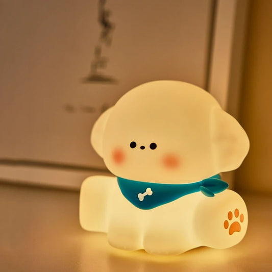 NEW Kawaii Night Light – Cartoon Dog, Cat & Duck Silicone USB Rechargeable Night Lamp