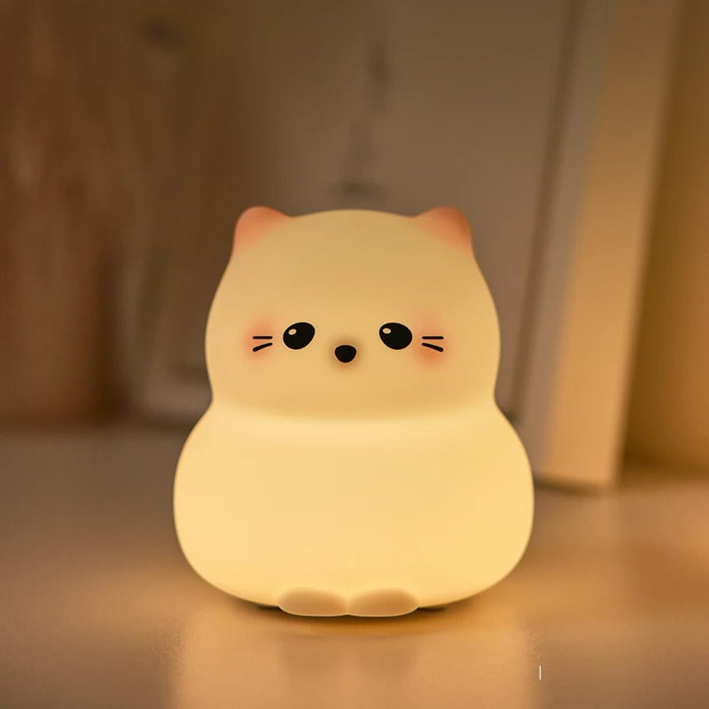 NEW Kawaii Night Light – Cartoon Dog, Cat & Duck Silicone USB Rechargeable Night Lamp